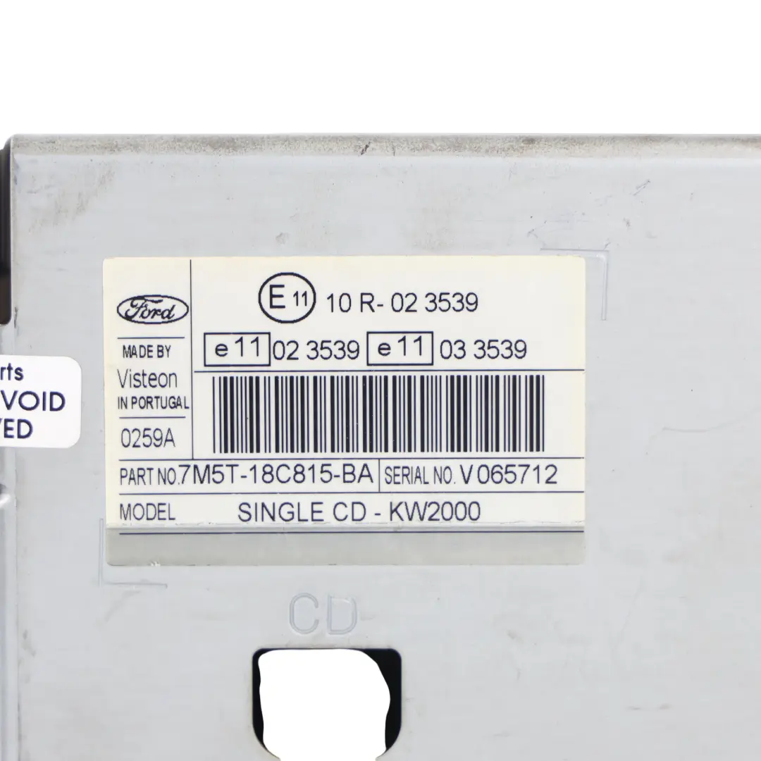 Ford Transit Connect Mk1 Focus Mk2 CD Player Radio Stereo Unit - SKU 7M5T-18C815-BA - Part number 7M5T-18C815-BA