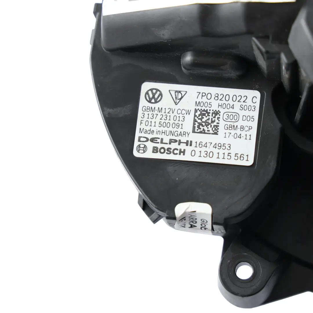 7P Rear Climate Blower Motor Fan to Volkswagen Touareg with Part number 7P0820022C Volkswagen Touareg 7P Rear Climate Blower Motor Fan - SKU 7P0820022C - Part number 7P0820022C