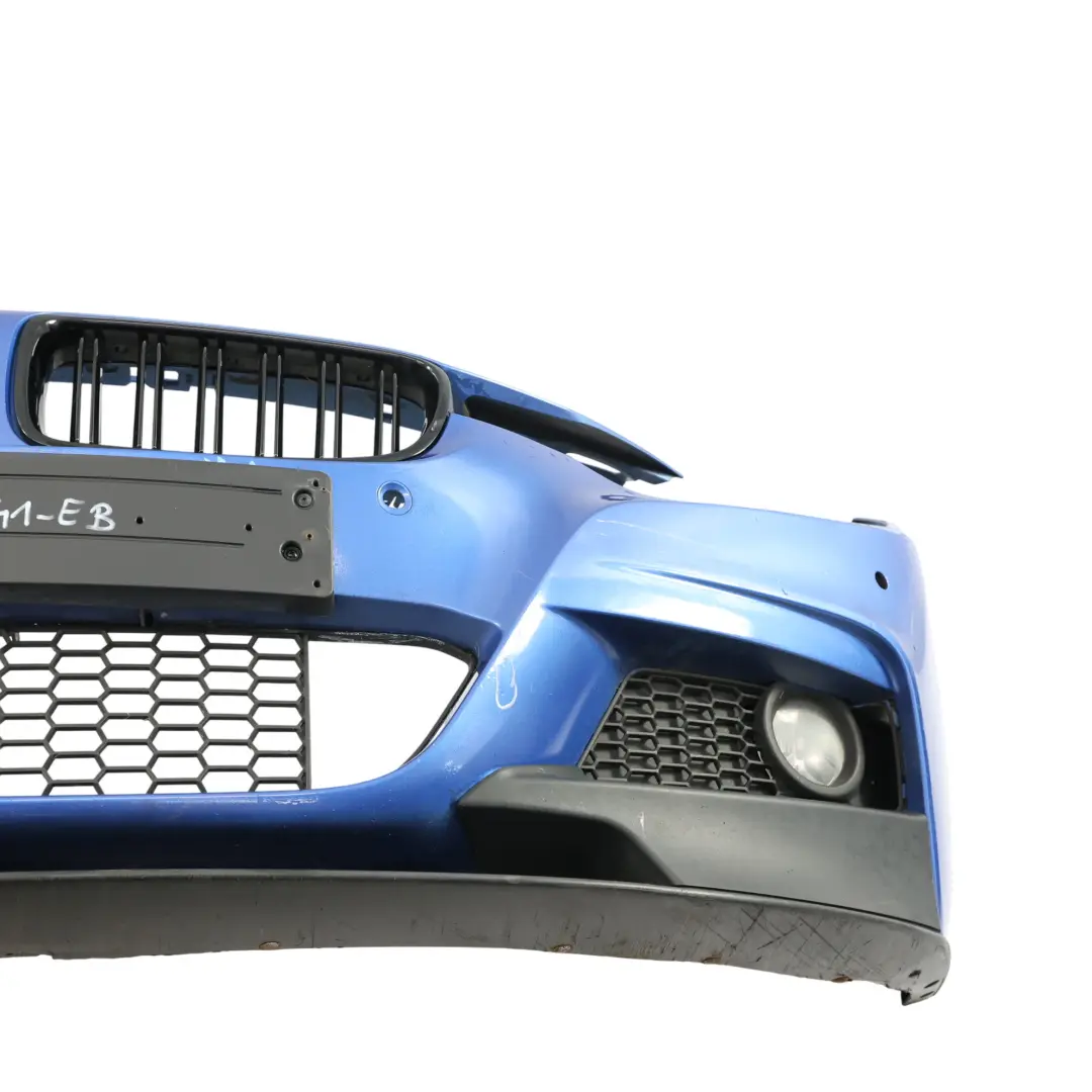 BMW F30 F31 Front Bumper M Sport Trim Panel Estoril Blue Metallic - B45 - SKU 8067941-EB - Part number 8067941