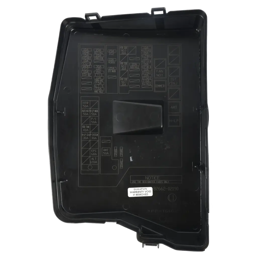 Toyota Auris E15 Tapa Caja Fusibles Relés Compartimento Motor - SKU 8266202190 - Número de pieza 8266202190