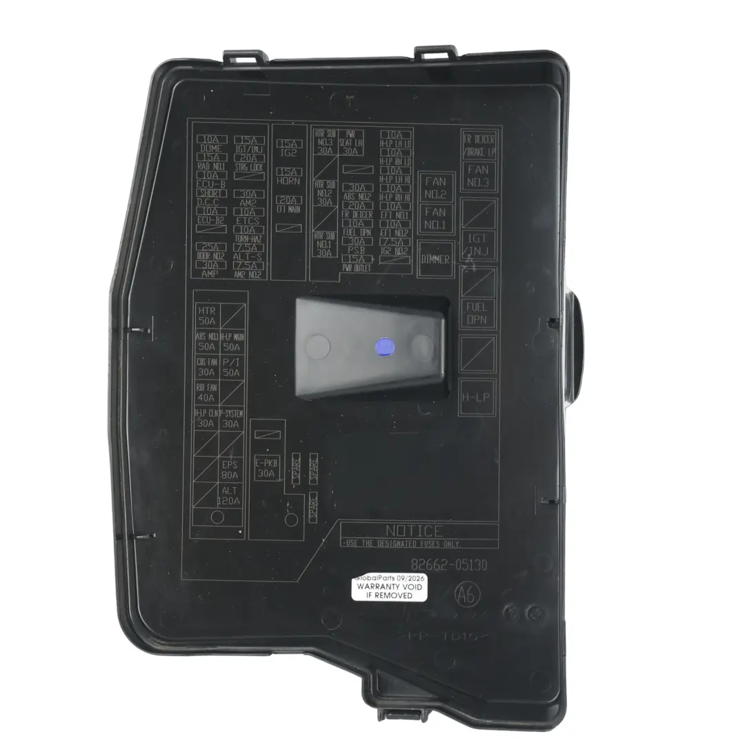 Tapa Caja Fusibles Embellecedor Panel para Toyota Avensis T270 con número de pieza 8266205130 Toyota Avensis T270 Tapa Caja Fusibles Embellecedor Panel - SKU 8266205130 - Número de pieza 8266205130