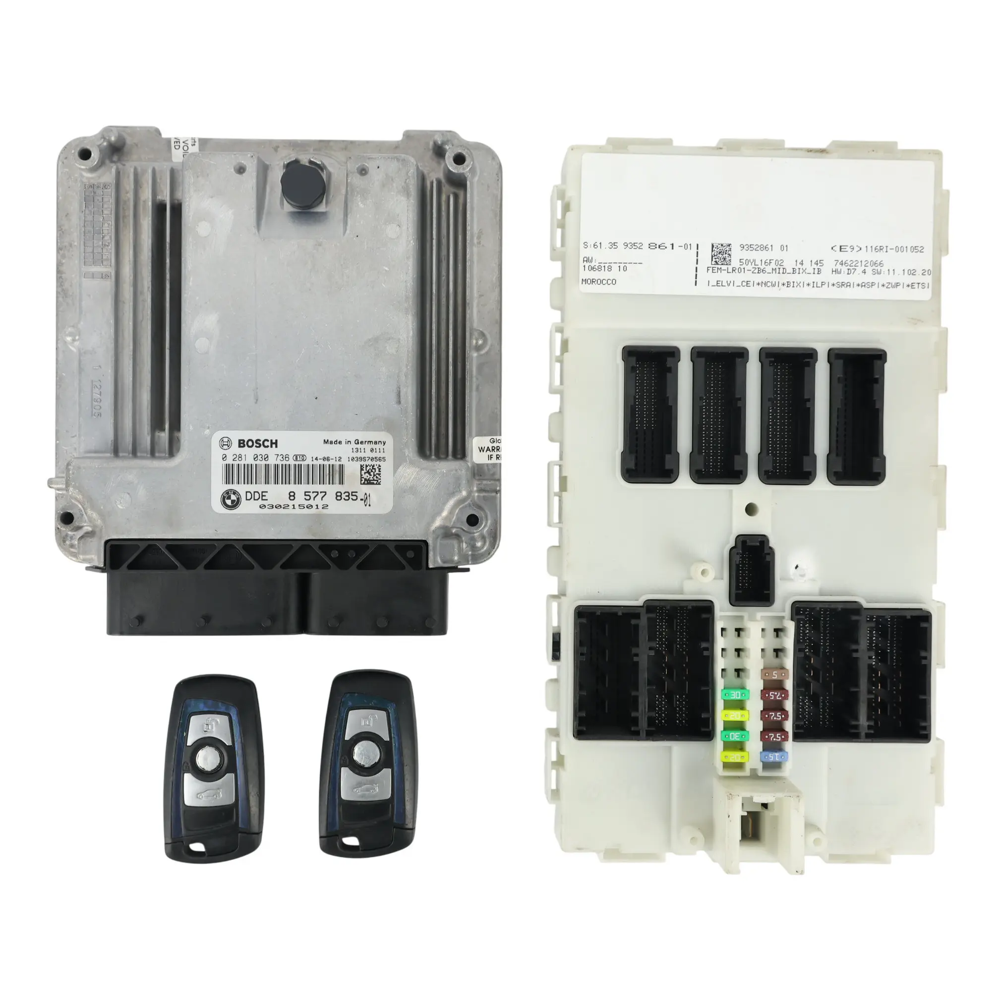 BMW F30 F31 F10 Engine Control Unit ECU DDE Set Kit FEM N57N Automatic 8577835