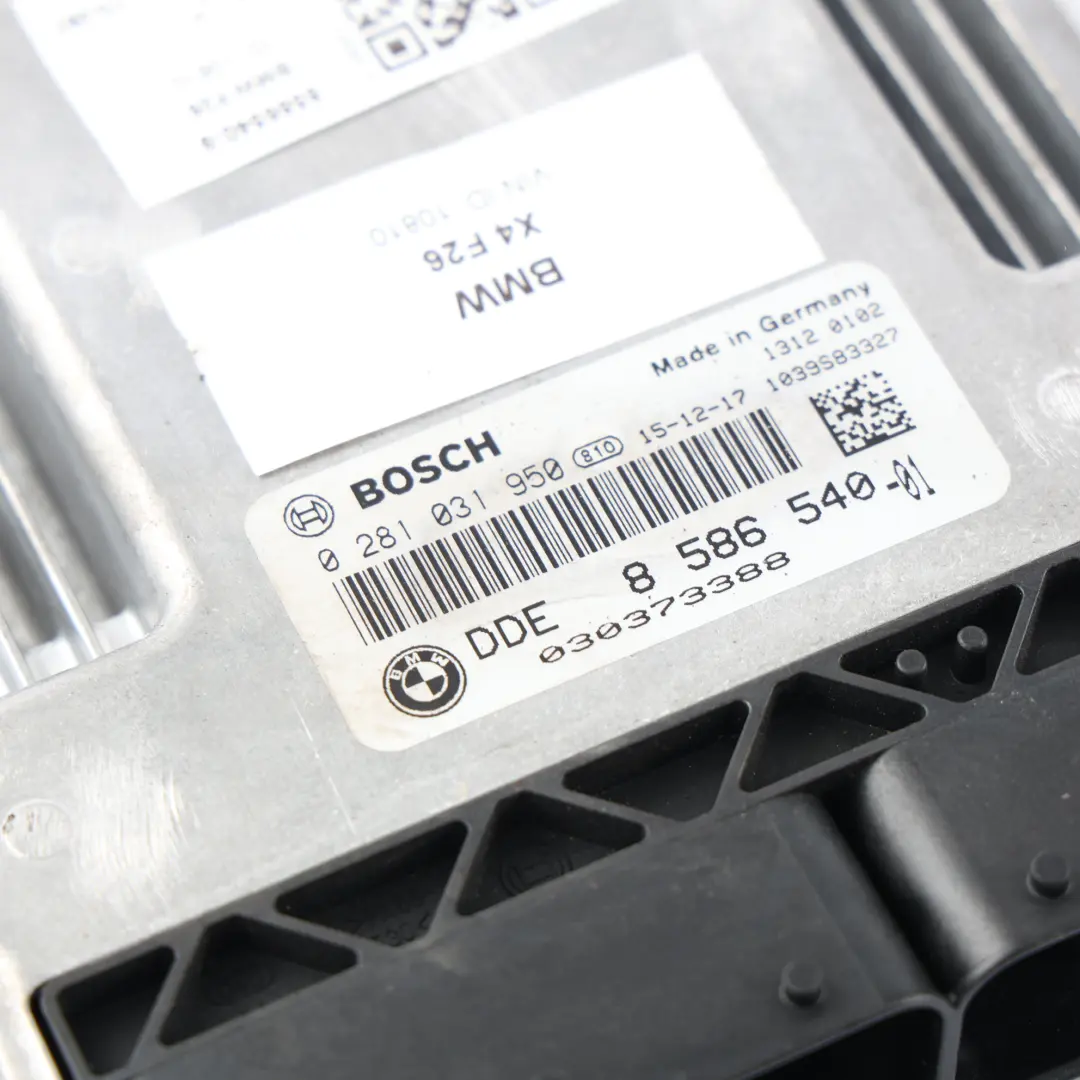 BMW X3 F25 X4 F26 X5 F15 ECU Motor Kit CAS4 30dX N57N 258HP Llave Automático - SKU 8586540-9 - Número de pieza 8586540