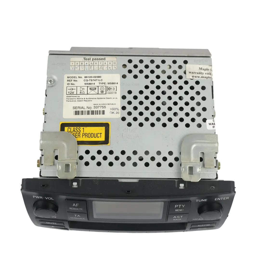 Autoradio Lecteur CD Façade Commande pour Toyota Corolla E12 à propos du numéro de pièce 8612002380 Toyota Corolla E12 Autoradio Lecteur CD Façade Commande - SKU 8612002380 - Numéro de pièce 8612002380