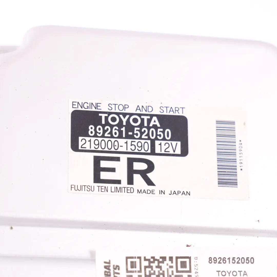 Mk2 P9 Módulo Control Arranque Parada Motor ECU 89261-52050 para Toyota Yaris con número de pieza 8926152050 Toyota Yaris Mk2 P9 Módulo Control Arranque Parada Motor ECU 89261-52050 - SKU 8926152050 - Número de pieza 8926152050