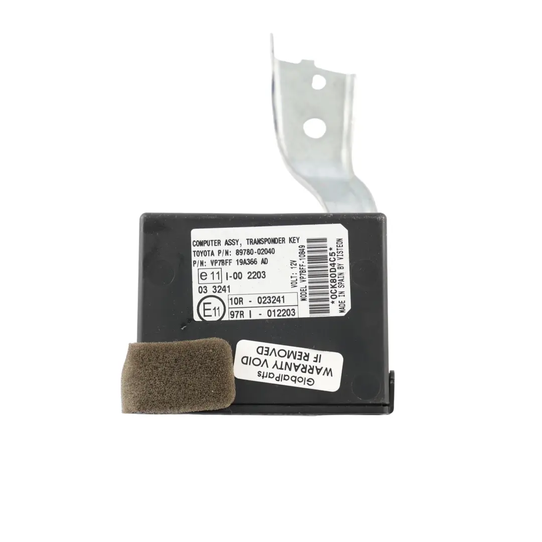 Central Locking Immobilizer Control Unit Module to Toyota Auris E15 with Part number 8978002040 Toyota Auris E15 Central Locking Immobilizer Control Unit Module - SKU 8978002040 - Part number 8978002040