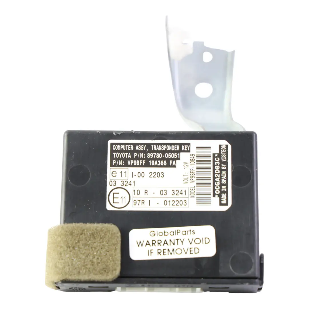 Moduł Sterownik Immobilizera Transponder 89780-05051 do Toyota Avensis T270 o numerze 8978005051 Toyota Avensis T270 Moduł Sterownik Immobilizera Transponder 89780-05051 - SKU 8978005051 - Numer Części 8978005051