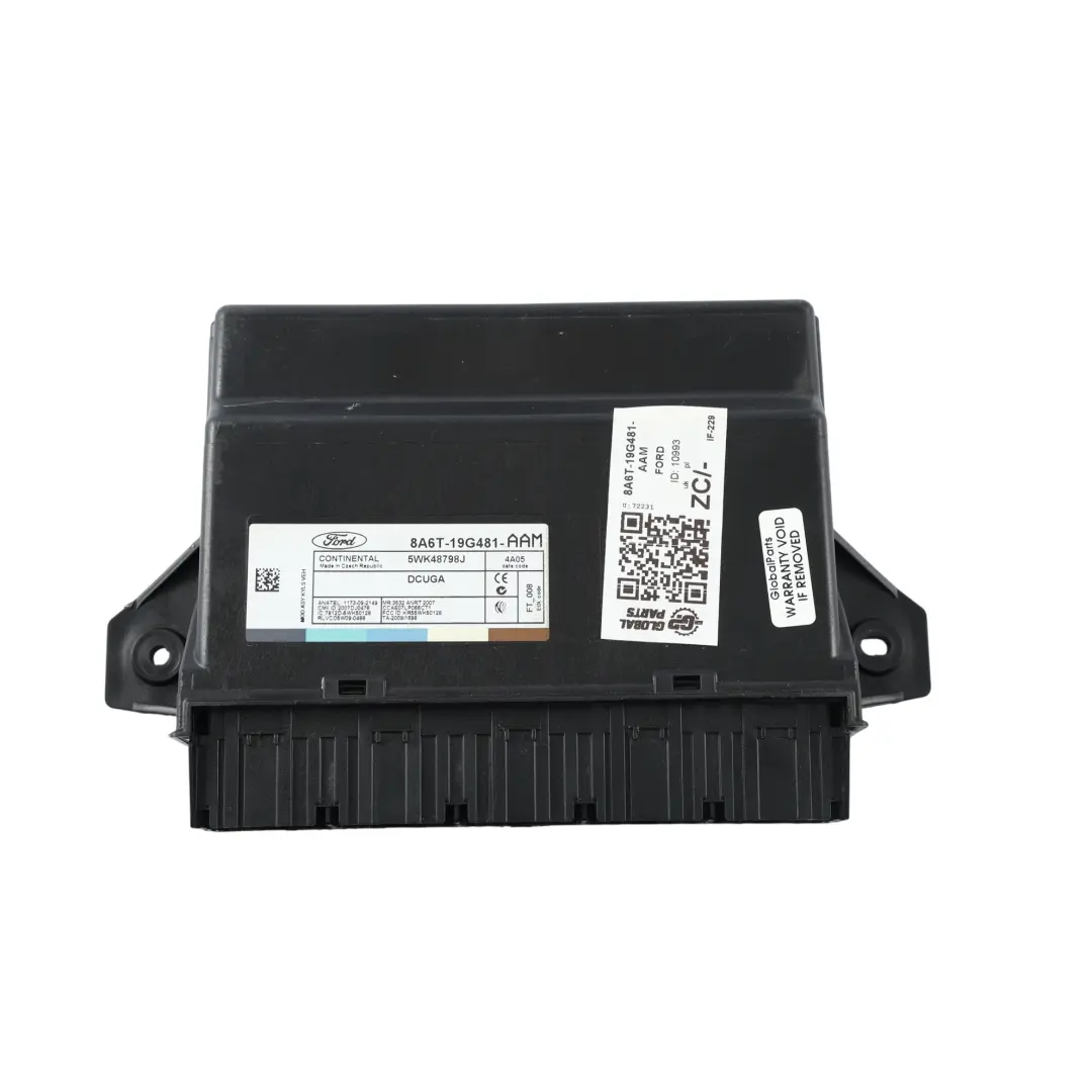 Central Locking Keyless Entry Control Module to Ford Fiesta Mk7 with Part number 8A6T-19G481-AAM Ford Fiesta Mk7 Central Locking Keyless Entry Control Module - SKU 8A6T-19G481-AAM - Part number 8A6T-19G481-AAM