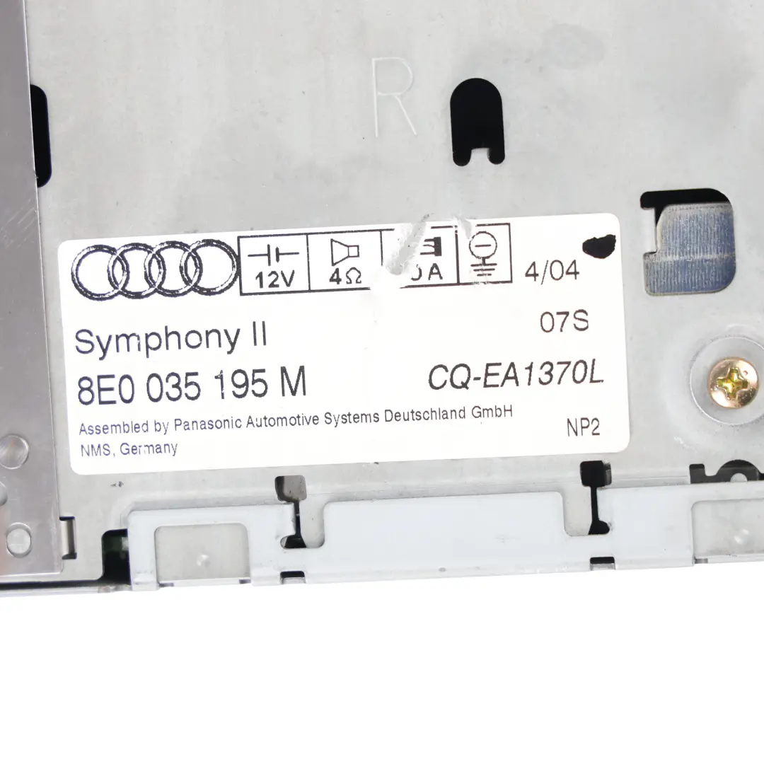Audi A4 B7 Symphony CD Changer Radio Head Unit - SKU 8E0035195M-1 - Part number 8E0035195M