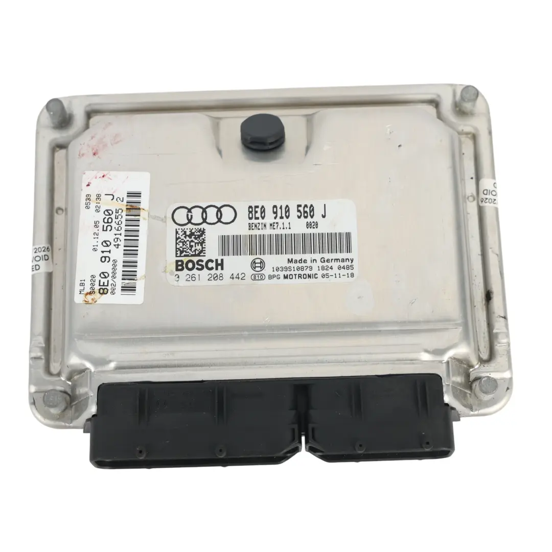 Audi S4 B7 4.2 BBK Quattro 344HP Engine Module ECU Kit Key Manual - SKU 8E0910560J-1 - Part number 8E0910560J