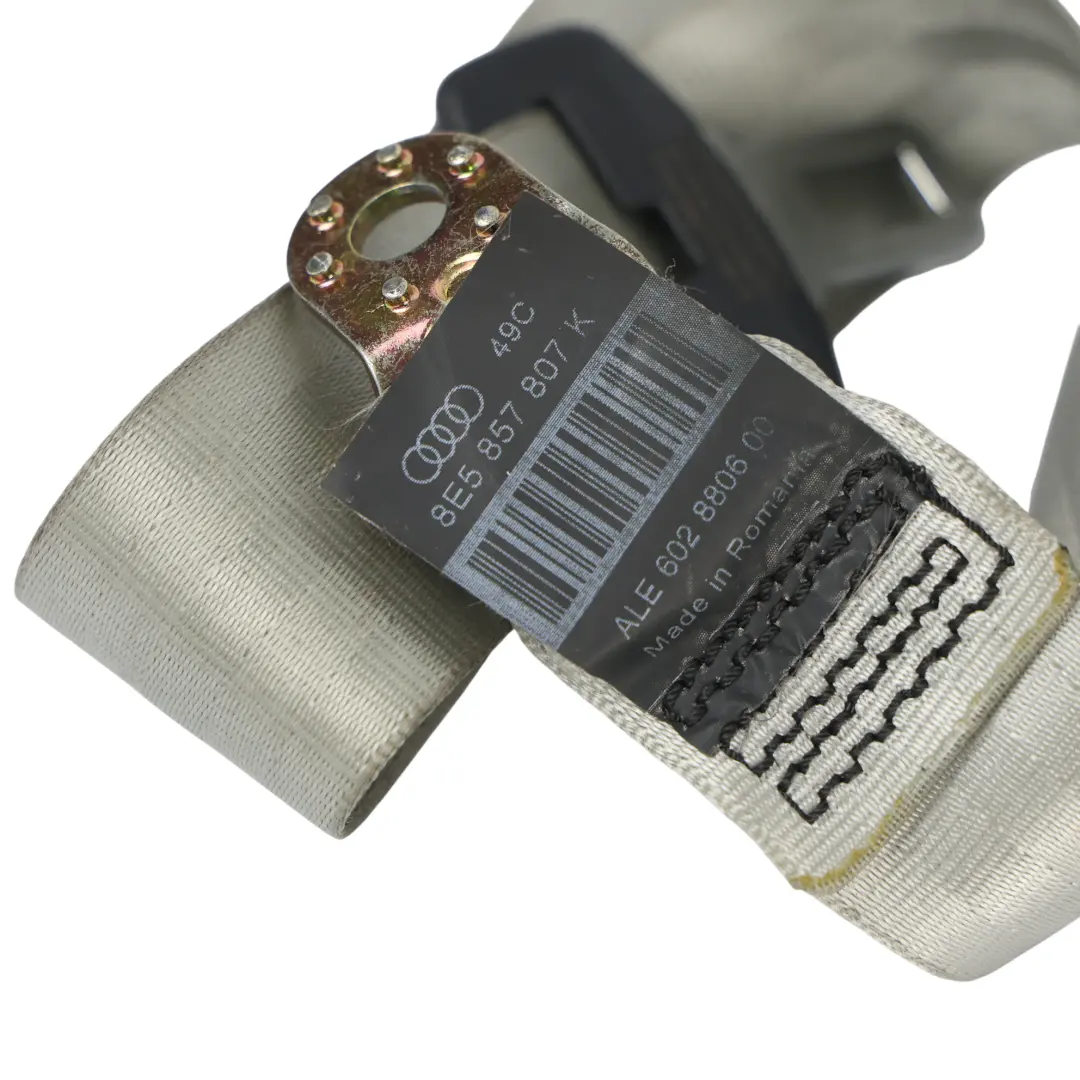 Audi A4 S4 B7 Rear Seat Belt Seatbelt Centre Middle Grey - SKU 8E5857807K - Part number 8E5857807K