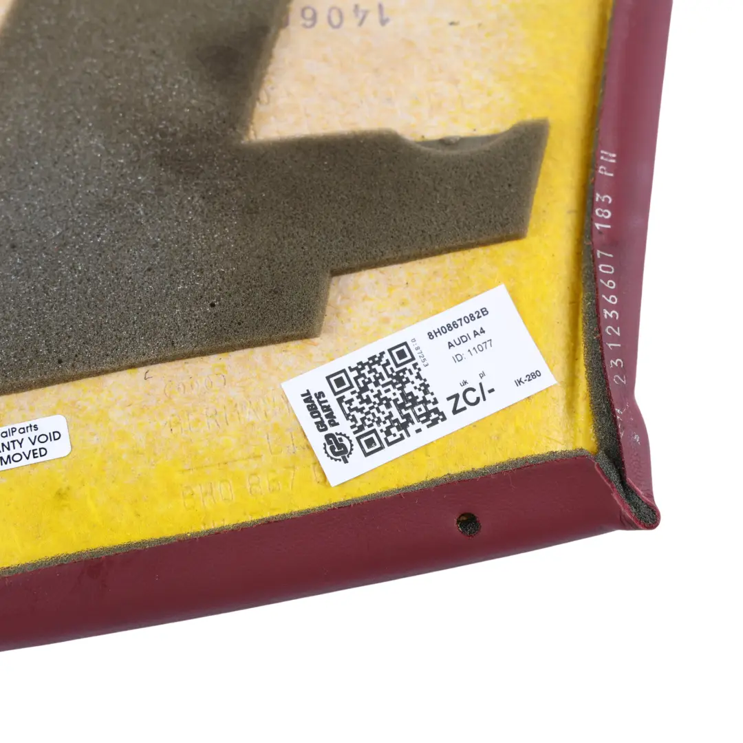 Quarter Trim Insert Panel Right O/S Red Wine to Audi A4 B7 Rear with Part number 8H0867082B Audi A4 B7 Rear Quarter Trim Insert Panel Right O/S Red Wine - SKU 8H0867082B - Part number 8H0867082B