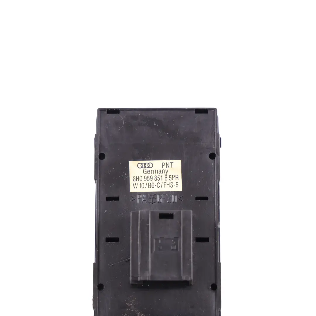 Door Window Lifter Switch Front Driver's Side to Audi A4 B6 Cabrio with Part number 8H0959851B Audi A4 B6 Cabrio Door Window Lifter Switch Front Driver's Side - SKU 8H0959851B - Part number 8H0959851B