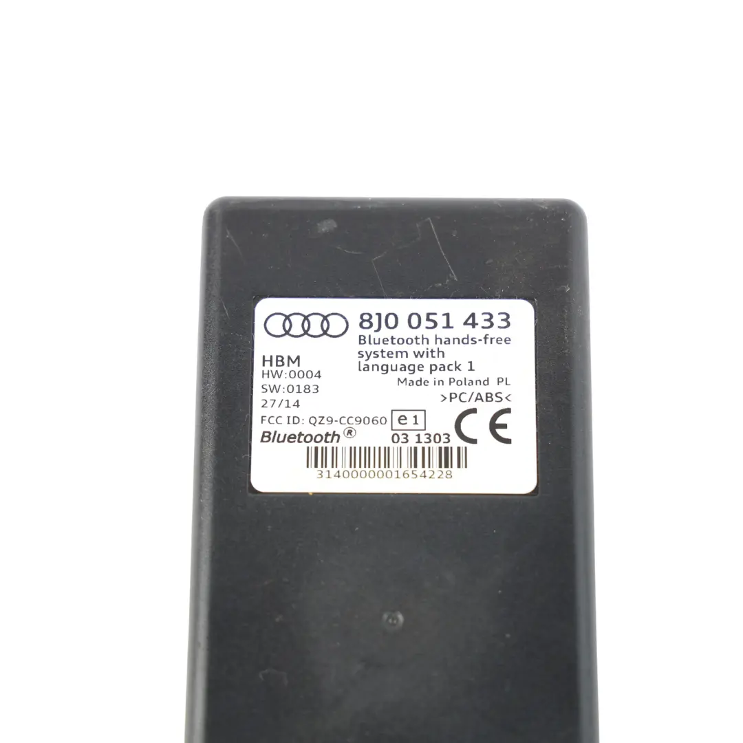 Módulo Control Manos Libres Bluetooth para Audi A3 8P A4 B7 TT 8J con número de pieza 8J0051433 Audi A3 8P A4 B7 TT 8J Módulo Control Manos Libres Bluetooth - SKU 8J0051433 - Número de pieza 8J0051433