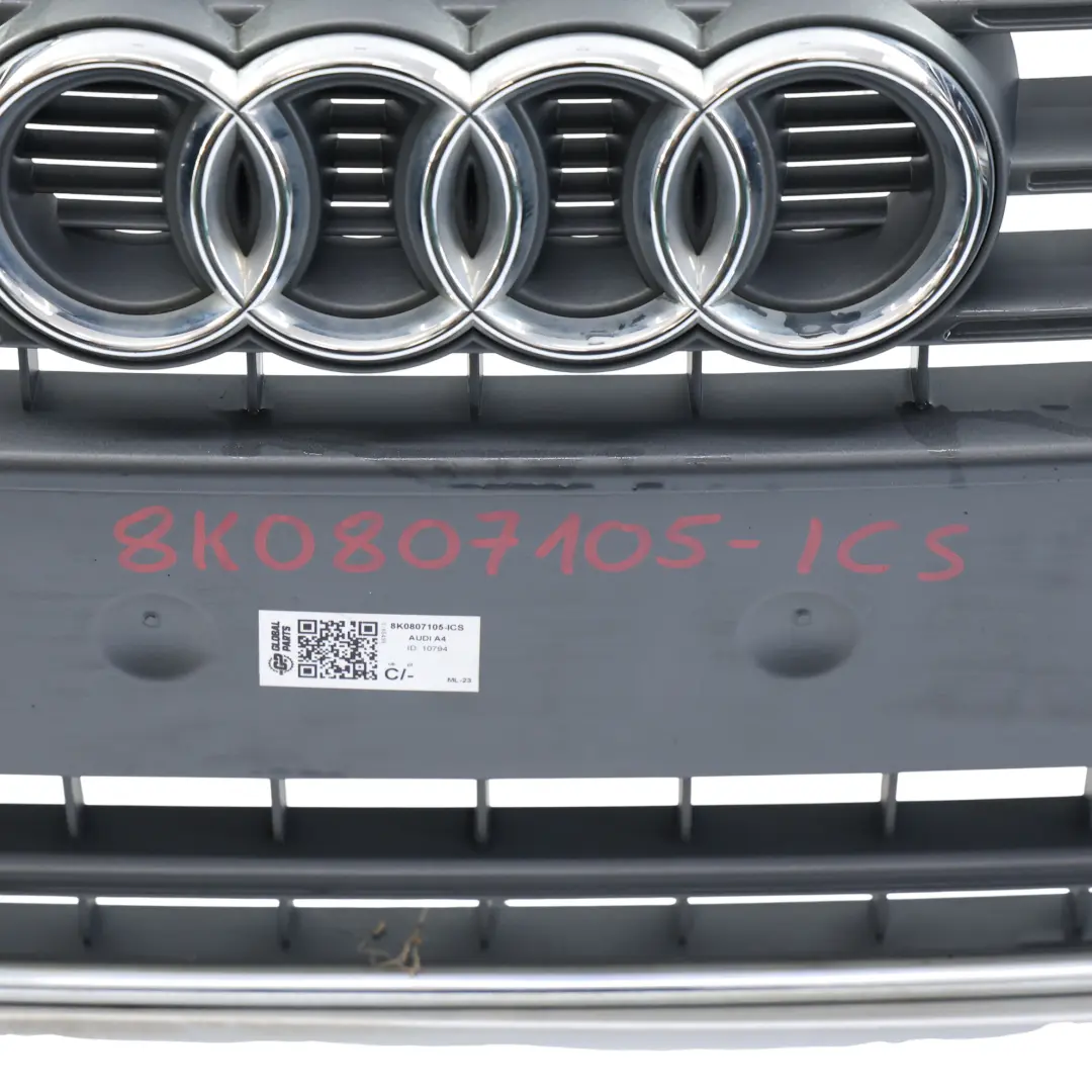 Audi A4 B8 Front Bumper Trim Panel Cover Ice Silver Metallic - X7W - SKU 8K0807105-ICS - Part number 8K0807105