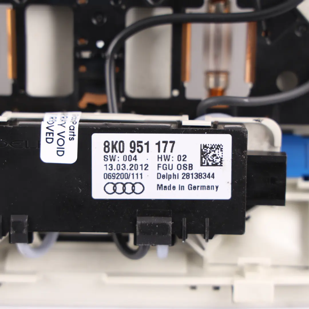 Audi A4 B8 A5 8T Roof Light Interior Lighting Panel Sunglasses Storage - SKU 8K0951177-2 - Part number 8K0951177