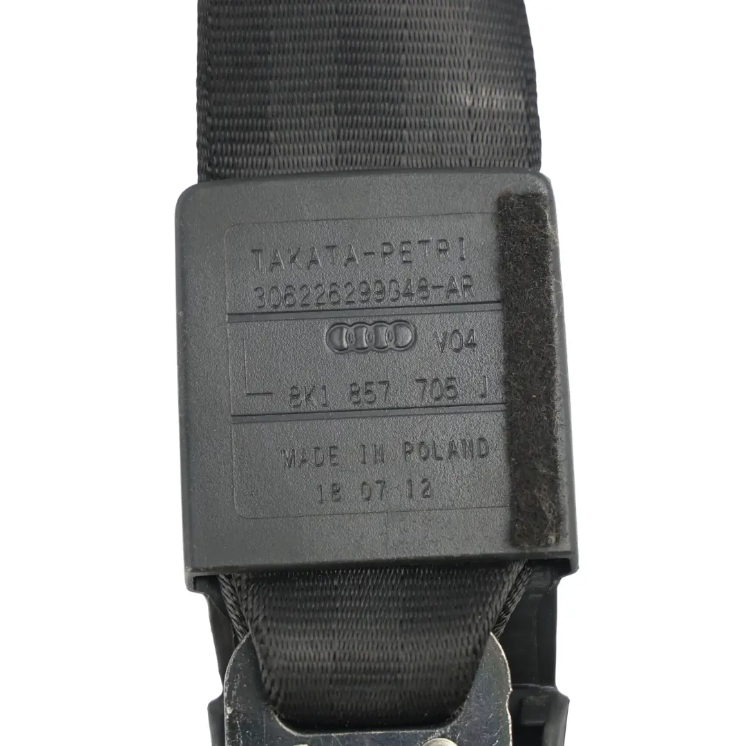 Audi A4 B8 Ceinture de sécurité supérieure avant gauche Noir - SKU 8K1857705J-1 - Numéro de pièce 8K1857705J