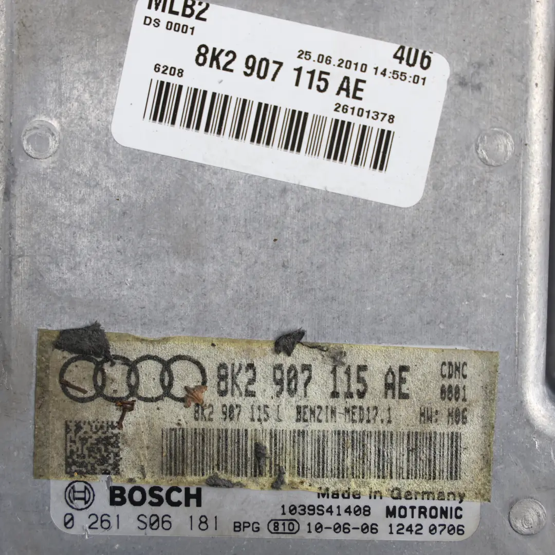 Audi A4 B8 Centralina Motore ECU 2.0 Benzina TFSI CDNC Manuale - SKU 8K2907115AE-2 - Numero di parte 8K2907115AE