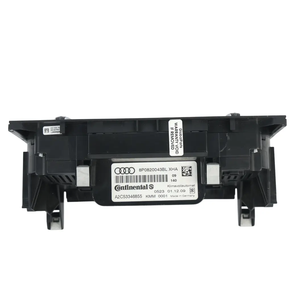 Audi A3 8P Convertible Heater AC Digital Climate Control Panel - SKU 8P0820043BL - Part number 8P0820043BL