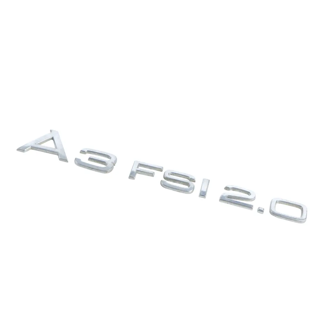Hayon Coffre Arrière Emblème Badge Logo A3 2.0 FSI pour Audi A3 8P à propos du numéro de pièce 8P0853741 Audi A3 8P Hayon Coffre Arrière Emblème Badge Logo A3 2.0 FSI - SKU 8P0853741-1 - Numéro de pièce 8P0853741