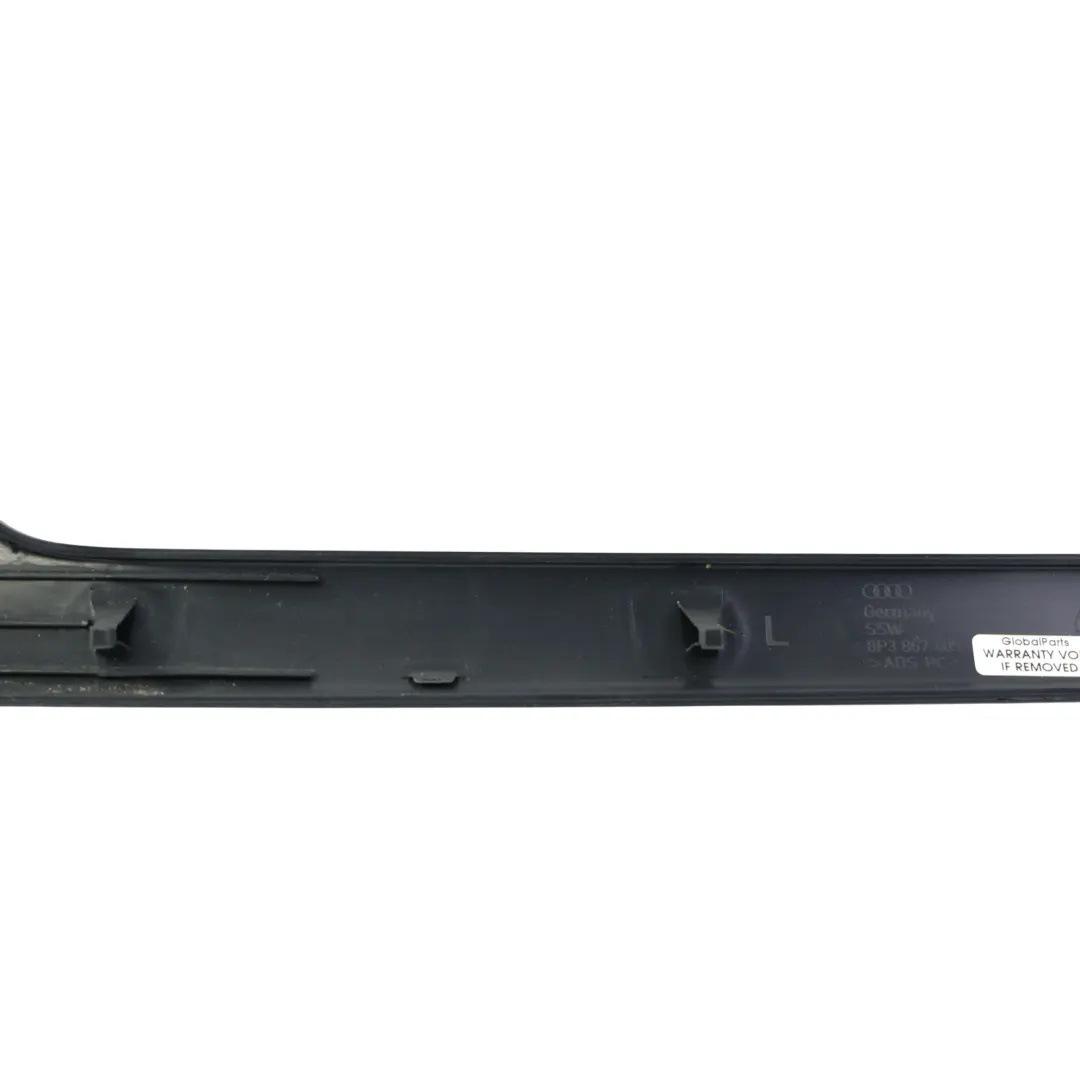 Audi A3 8P Moldura Decorativa Panel Puerta Delantera Izquierda Negro - SKU 8P3867409-2 - Número de pieza 8P3867409