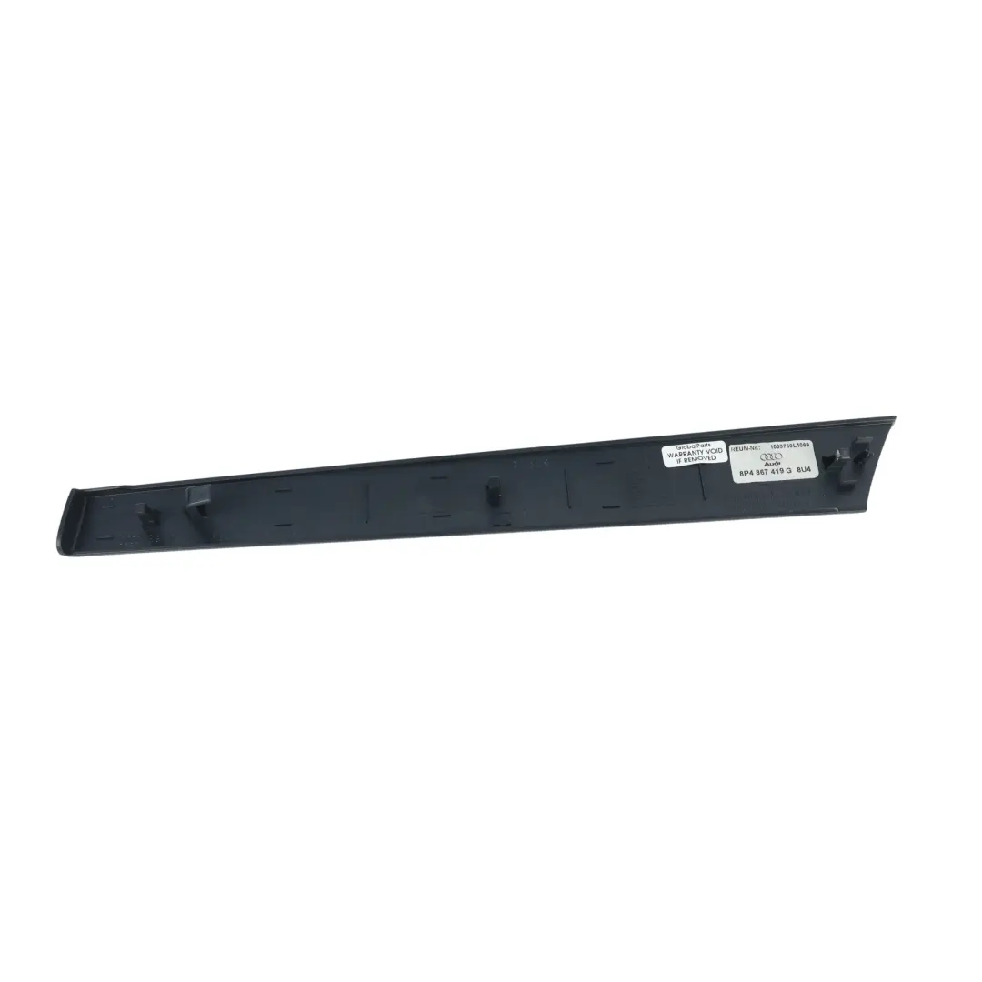 Moldura Panel Puerta Trasera Izquierda Granito para Audi A3 S3 8P con número de pieza 8P4867419G Audi A3 S3 8P Moldura Panel Puerta Trasera Izquierda Granito - SKU 8P4867419G-1 - Número de pieza 8P4867419G