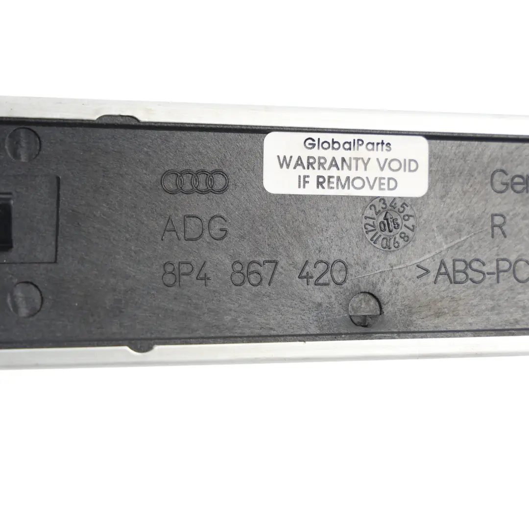 Moldura Panel Puerta Trasera Derecha Aluminio para Audi A3 8P con número de pieza 8P4867420 Audi A3 8P Moldura Panel Puerta Trasera Derecha Aluminio - SKU 8P4867420-1 - Número de pieza 8P4867420