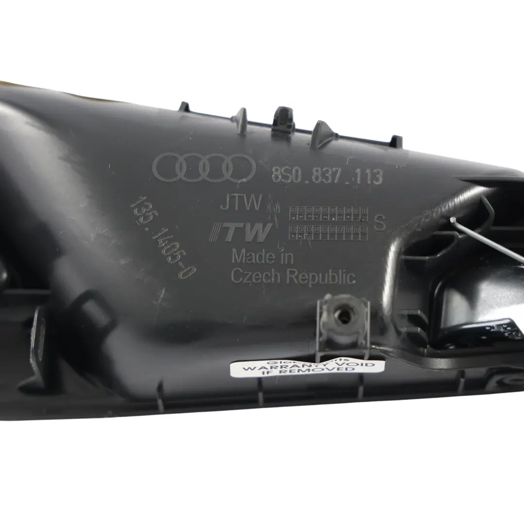 Door Opening Handle Grab Interior Trim Front Left N/S Side 8S0837113 to Audi TT FV with Part number 8S0837019 Audi TT FV Door Opening Handle Grab Interior Trim Front Left N/S Side 8S0837113 - SKU 8S0837019 - Part number 8S0837019