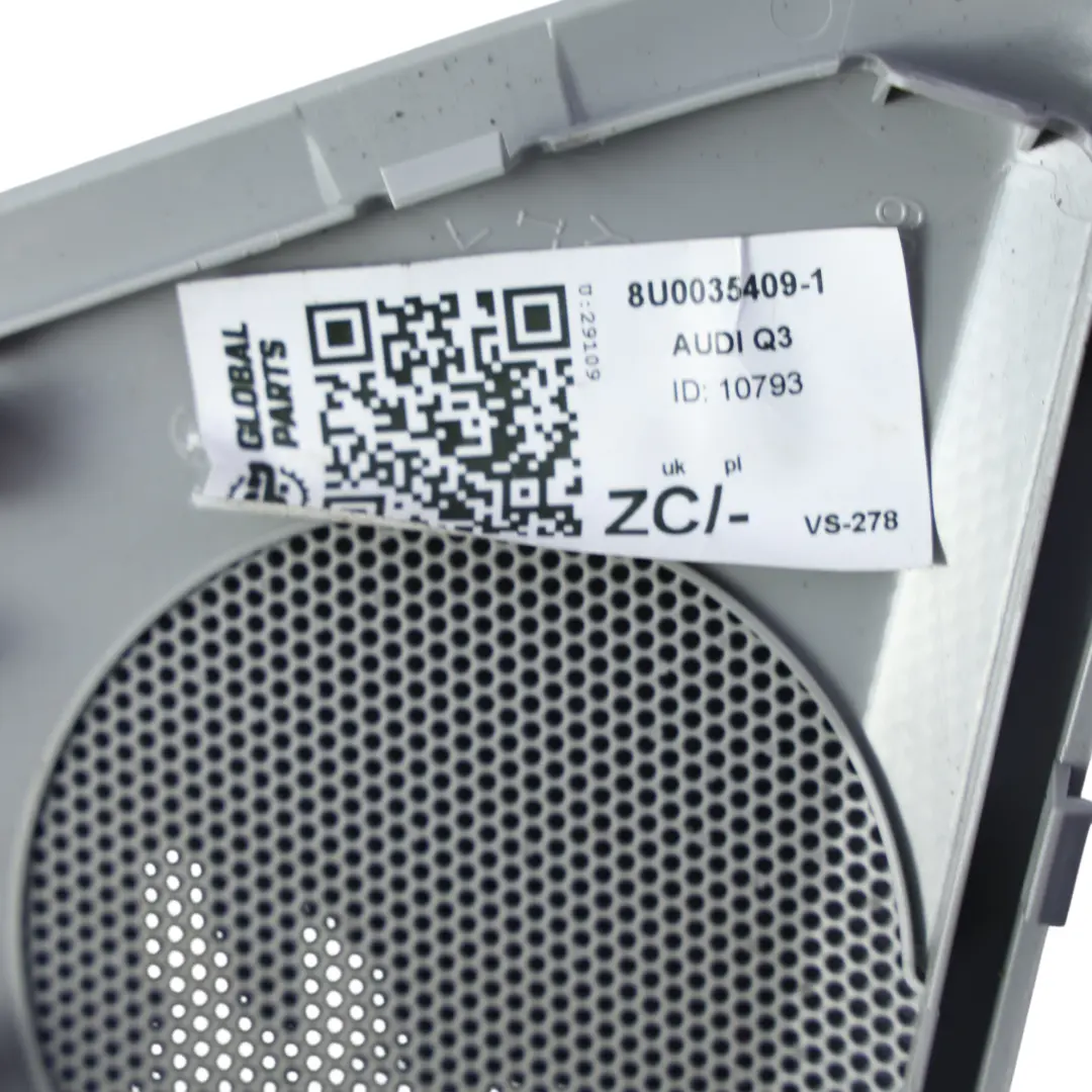 Maskownica Kratka Głośnika Drzwi Przednia Lewa Szara do Audi Q3 8U o numerze 8U0035409 Audi Q3 8U Maskownica Kratka Głośnika Drzwi Przednia Lewa Szara - SKU 8U0035409-1 - Numer Części 8U0035409