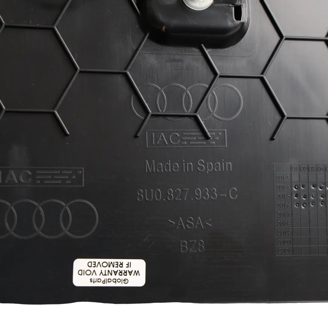 Boot Tailgate Trunk Lid Rear Spoiler Panel Black to Audi Q3 8U with Part number 8U0827933K Audi Q3 8U Boot Tailgate Trunk Lid Rear Spoiler Panel Black - SKU 8U0827933K - Part number 8U0827933K