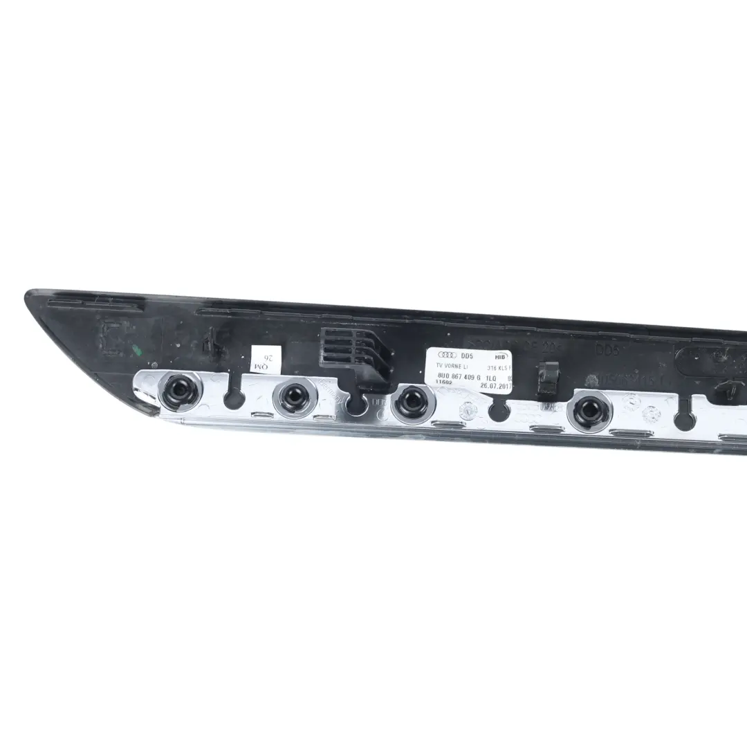 Moldura Panel Tapizado Puerta Delantera Izquierda Negro para Audi Q3 8U con número de pieza 8U0867409 Audi Q3 8U Moldura Panel Tapizado Puerta Delantera Izquierda Negro - SKU 8U0867409-1 - Número de pieza 8U0867409