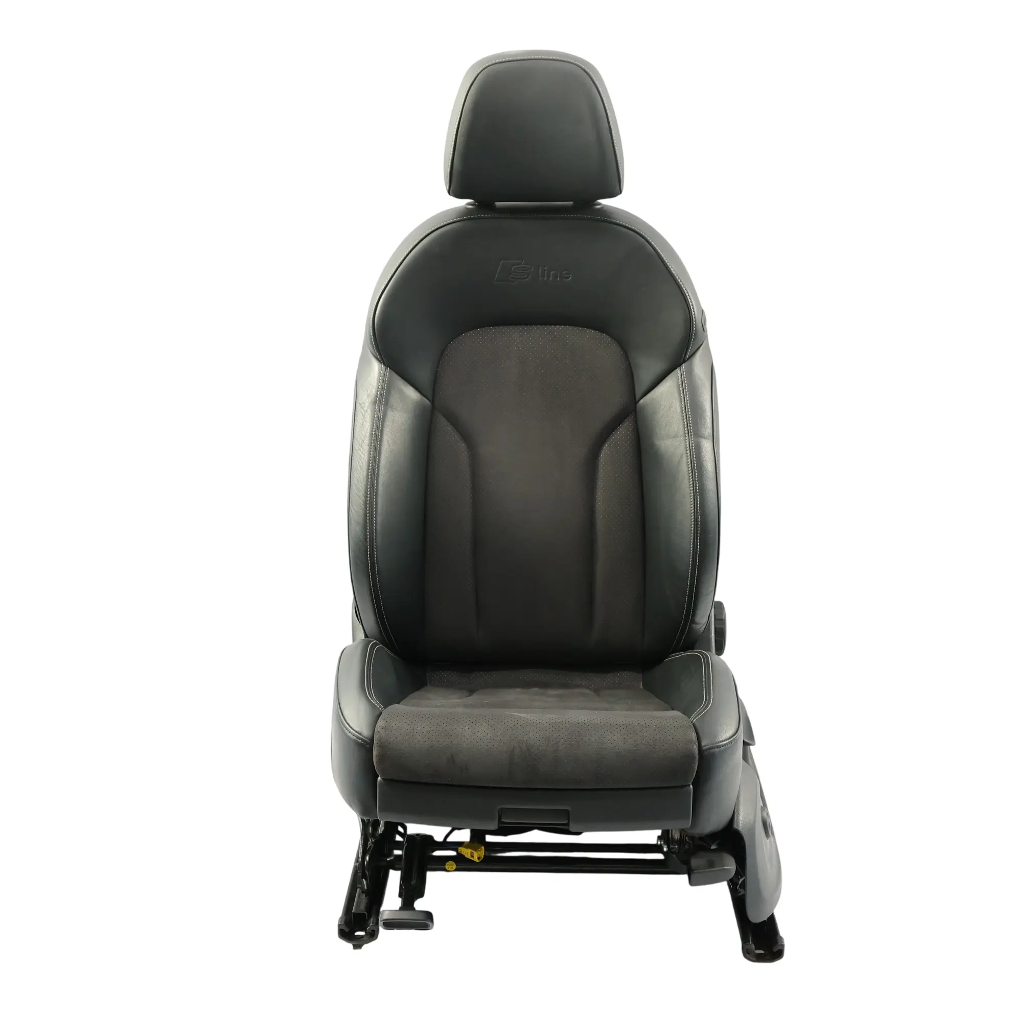 Audi Q3 8U Siège Sport Avant S-Line Chauffant Gauche Tissu Cuir Noir Argent