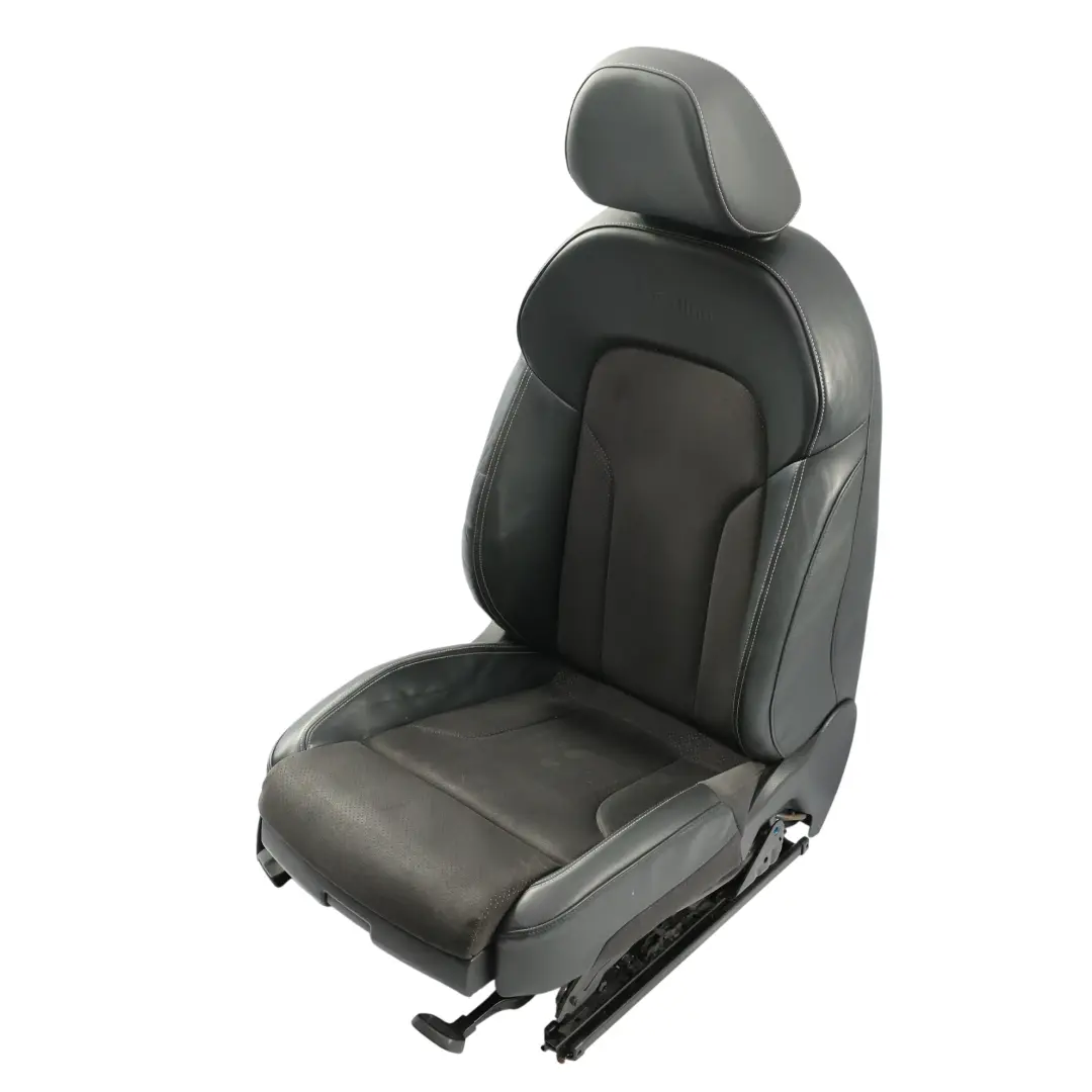 Fotel Sport Przód Prawy S-Line Grzany Półskóra Czarna Srebrna do Audi Q3 8U o numerze 8U0881806AL Audi Q3 8U Fotel Sport Przód Prawy S-Line Grzany Półskóra Czarna Srebrna - SKU 8U0881806AL-3 - Numer Części 8U0881806AL