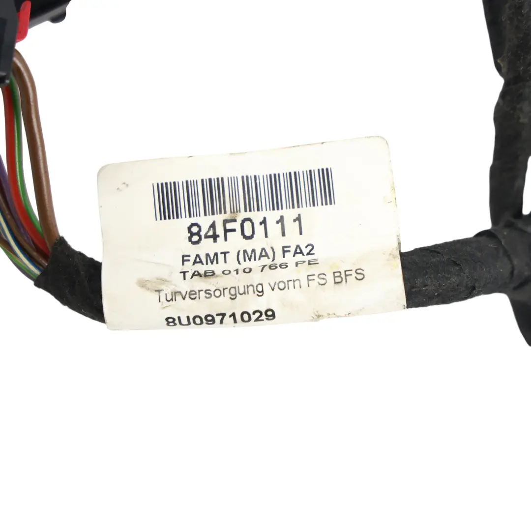 Mazo Cables Puerta Delantera Izquierda para Audi Q3 8U con número de pieza 8U0971029 Audi Q3 8U Mazo Cables Puerta Delantera Izquierda - SKU 8U0971029 - Número de pieza 8U0971029
