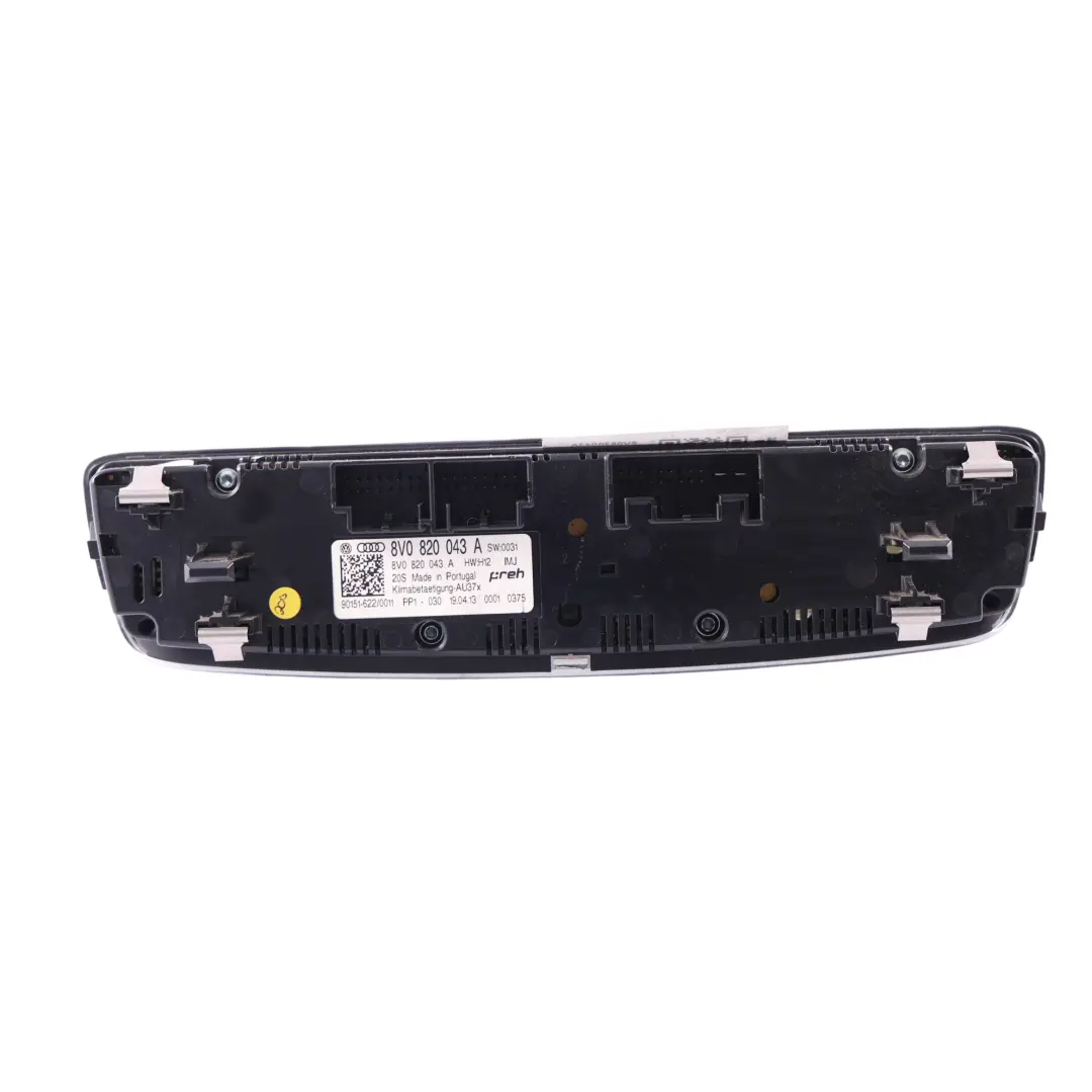 Audi A3 8V Heater AC Climate Control Panel 1.5 TFSI - SKU 8V0820043A - Part number 8V0820043A