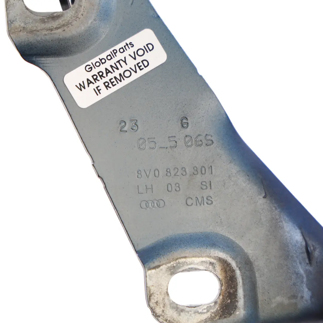 Front Bonnet Hood Hinge Left N/S Sepang Blue Pearl - Y5Q to Audi A3 8V with Part number 8V0823301 Audi A3 8V Front Bonnet Hood Hinge Left N/S Sepang Blue Pearl - Y5Q - SKU 8V0823301-SEB - Part number 8V0823301