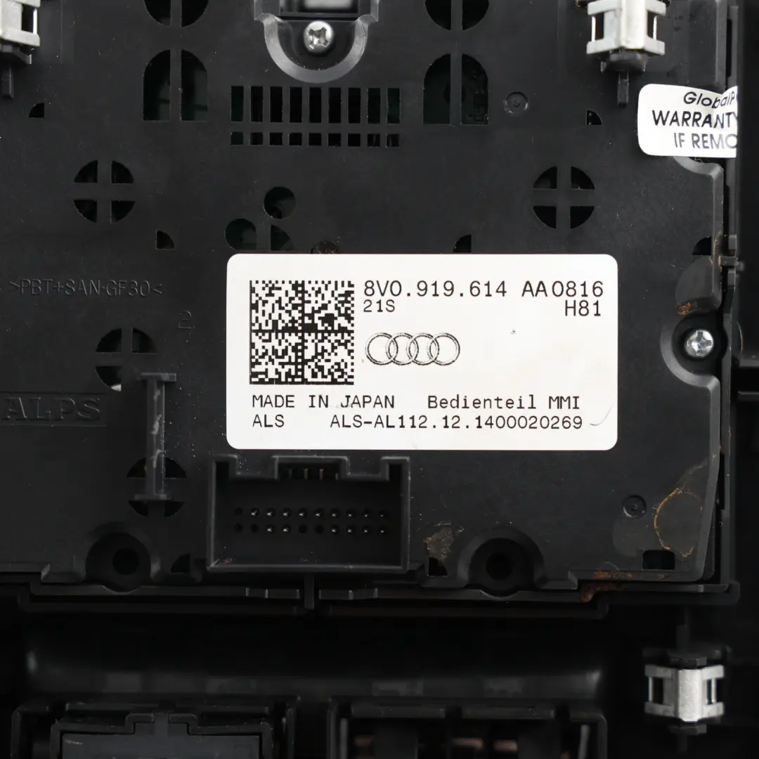 Audi S3 8V MMI Centre Console Multimedia Sat Nav Switch Panel - SKU 8V0919614AA - Part number 8V0919614AA