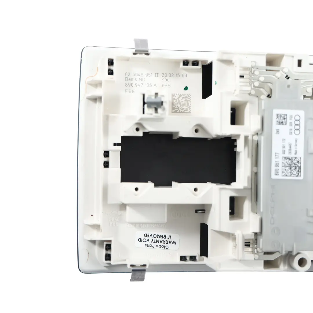 Audi A3 8V Luz Techo Interior Lámpara Lectura Interruptor Altavoz Negro 8V095117 - SKU 8V0951177-2 - Número de pieza 8V0951177