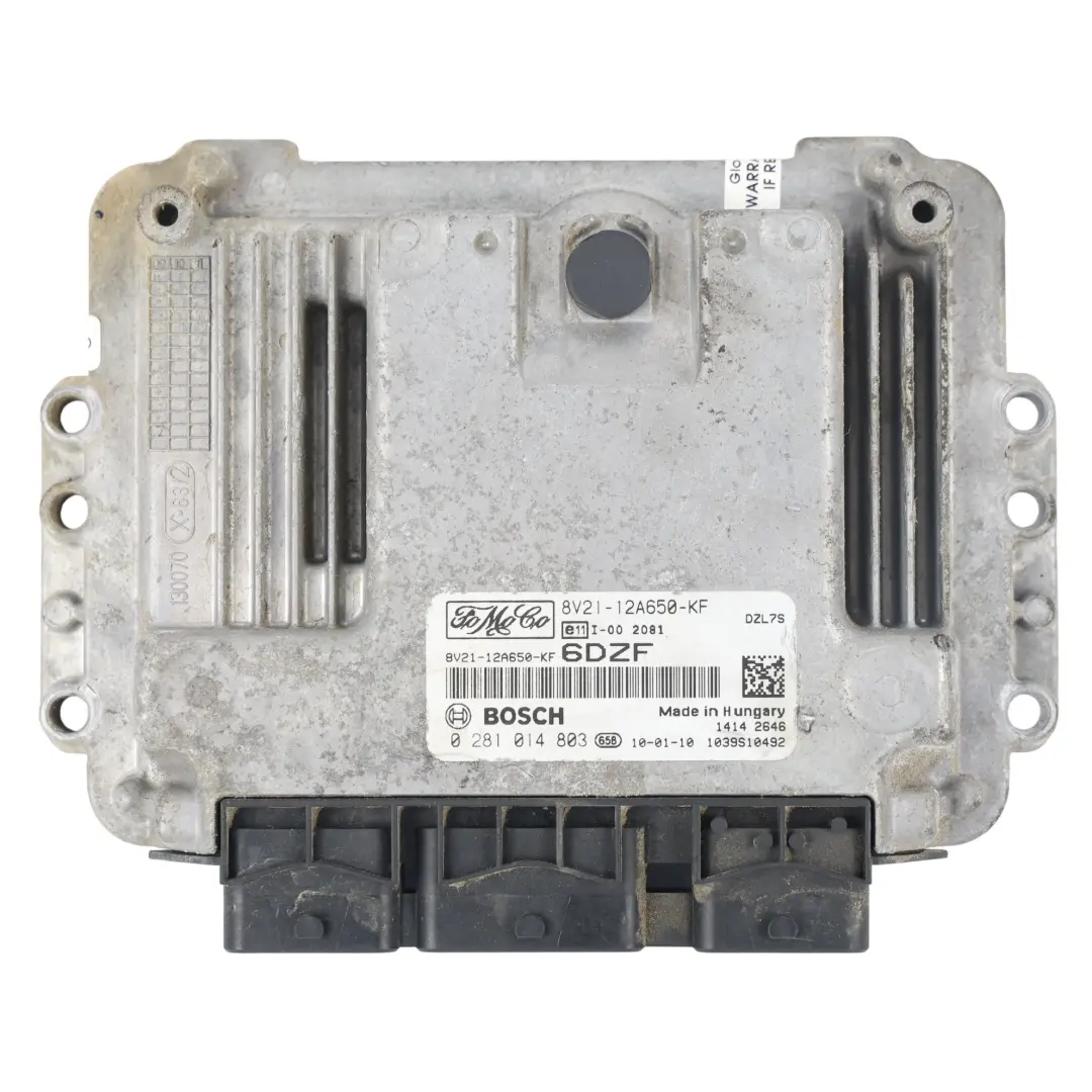 Ford Fiesta Mk7 Unidad Control Motor ECU 1.6 Diésel 90HP Manual - SKU 8V21-12A650-KF - Número de pieza 8V21-12A650-KF