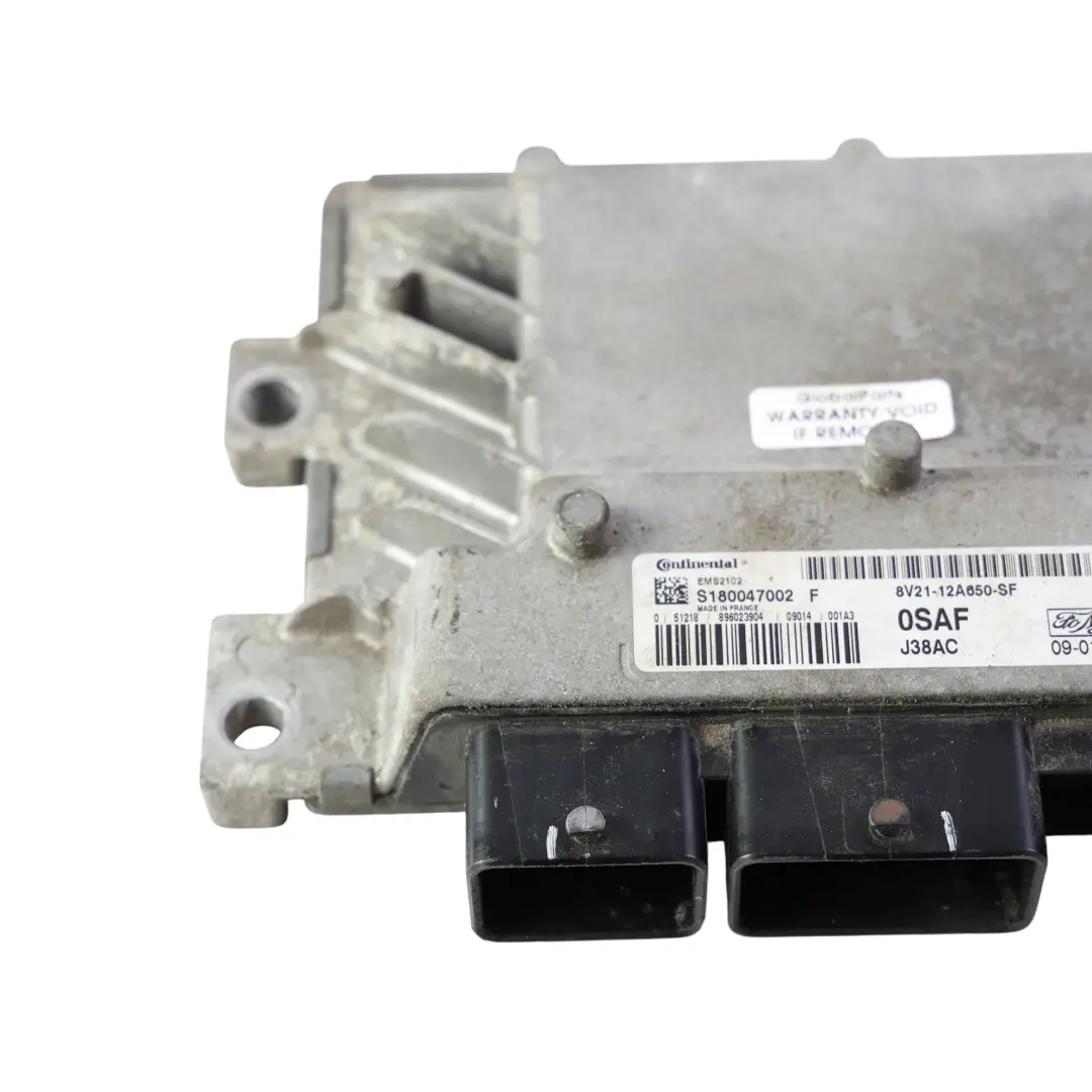 Ford Fiesta Fusion MK7 1.2 Petrol ECU Engine Control Module 82HP - SKU 8V21-12A650-SF - Part number 8V21-12A650-SF