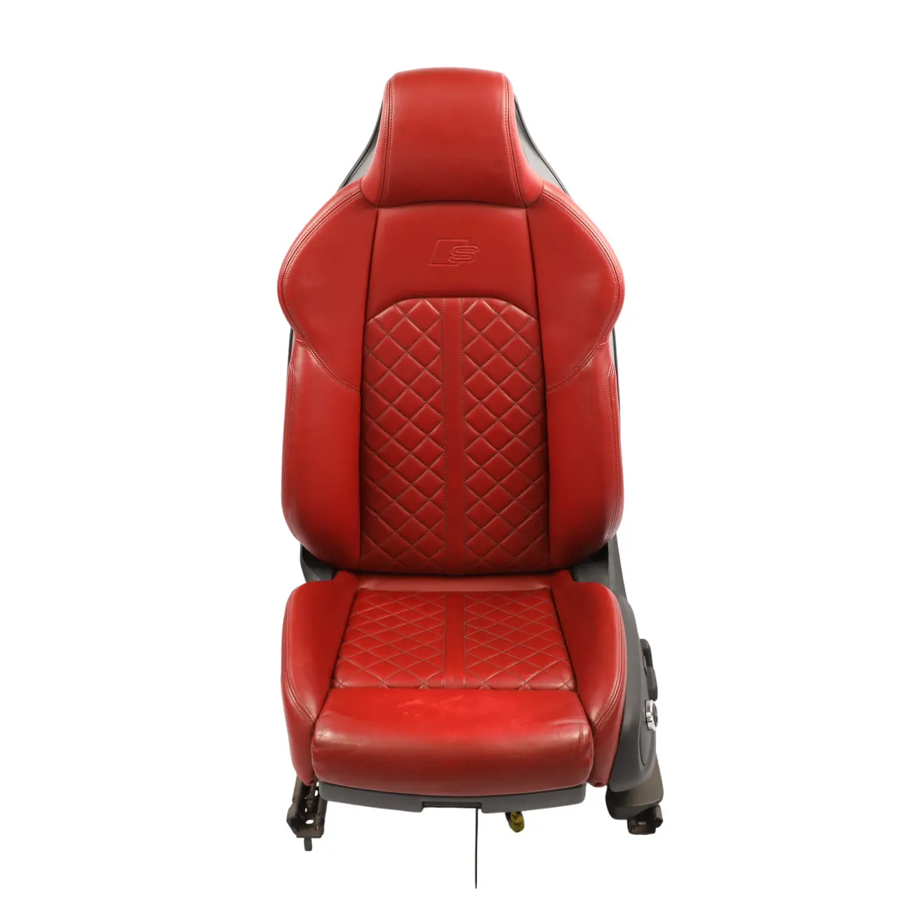 Audi S5 8F Coupe Front Sport Seat Electric Massage Leather Magma Red Left N/S