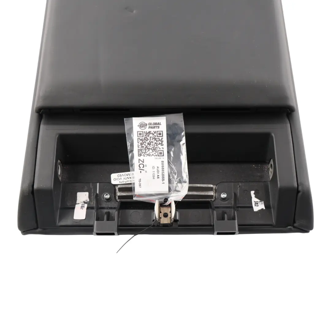 Arm Rest Arm Cupholder Rest Soul Black to Audi A4 B9 A5 F5 Rear Seat with Part number 8W6885205S Audi A4 B9 A5 F5 Rear Seat Arm Rest Arm Cupholder Rest Soul Black - SKU 8W6885205S-1 - Part number 8W6885205S
