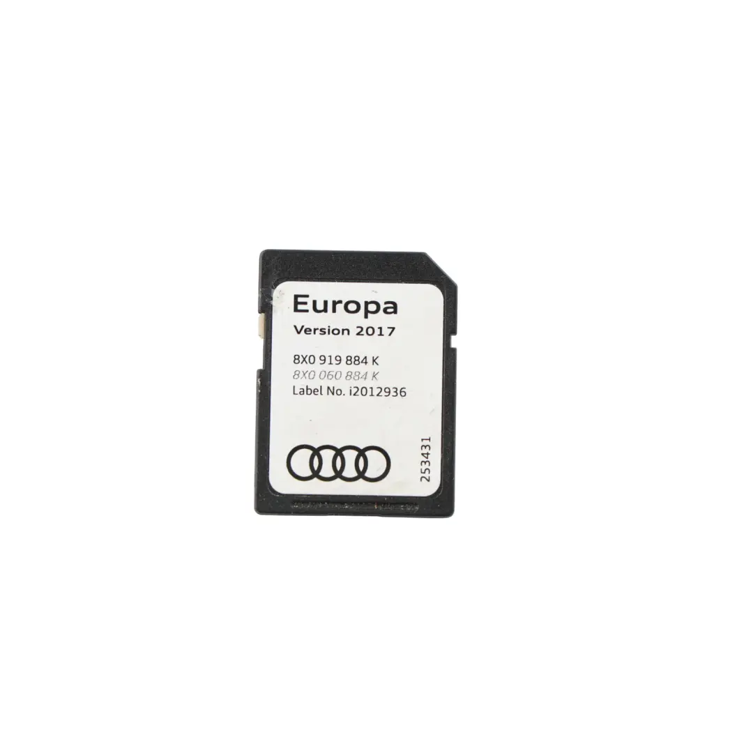 Audi A1 A6 Q3 A7 Navigation Satelite SD Memory Card Maps Europe 2017 - SKU 8X0919884K - Part number 8X0919884K