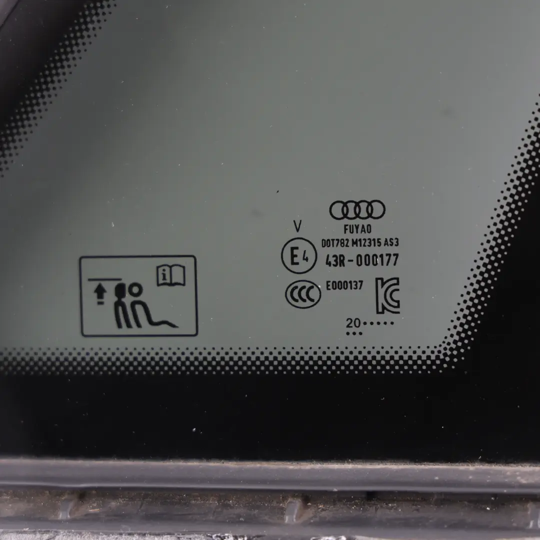 Audi A3 8Y Rear Quarter Window Triangle Glass Right O/S Tinted AS3 - SKU 8Y4845298E - Part number 8Y4845298E