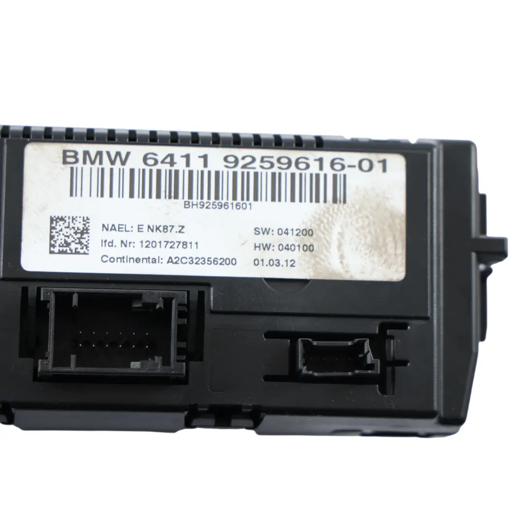 Panel Control Climatizador Automático Asientos Calefactados para BMW X3 F25 con número de pieza 9259616 BMW X3 F25 Panel Control Climatizador Automático Asientos Calefactados - SKU 9259616 - Número de pieza 9259616
