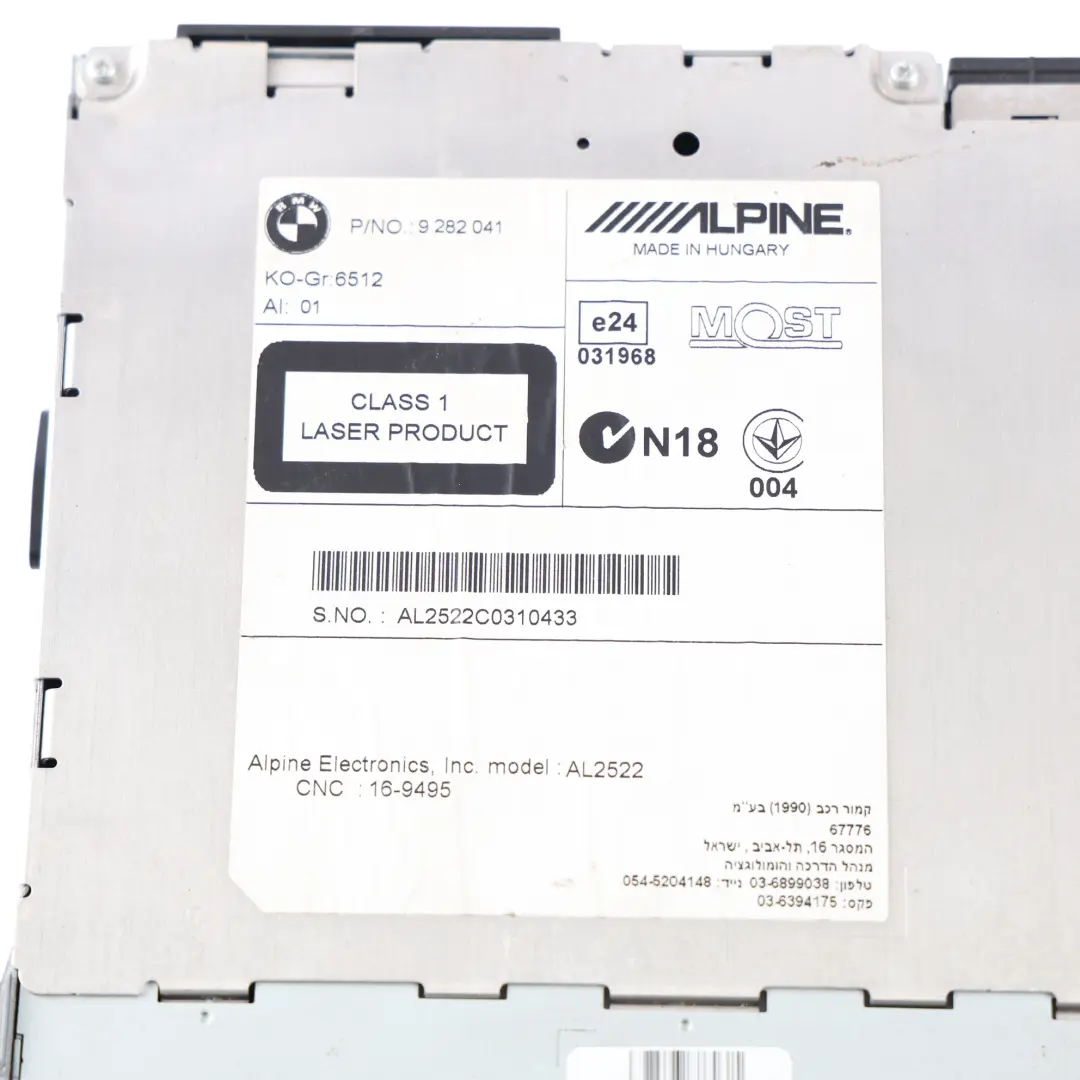 BMW X3 F25 Radio CD Unidad Principal Audio Módulo Control - SKU 9282041 - Número de pieza 9282041