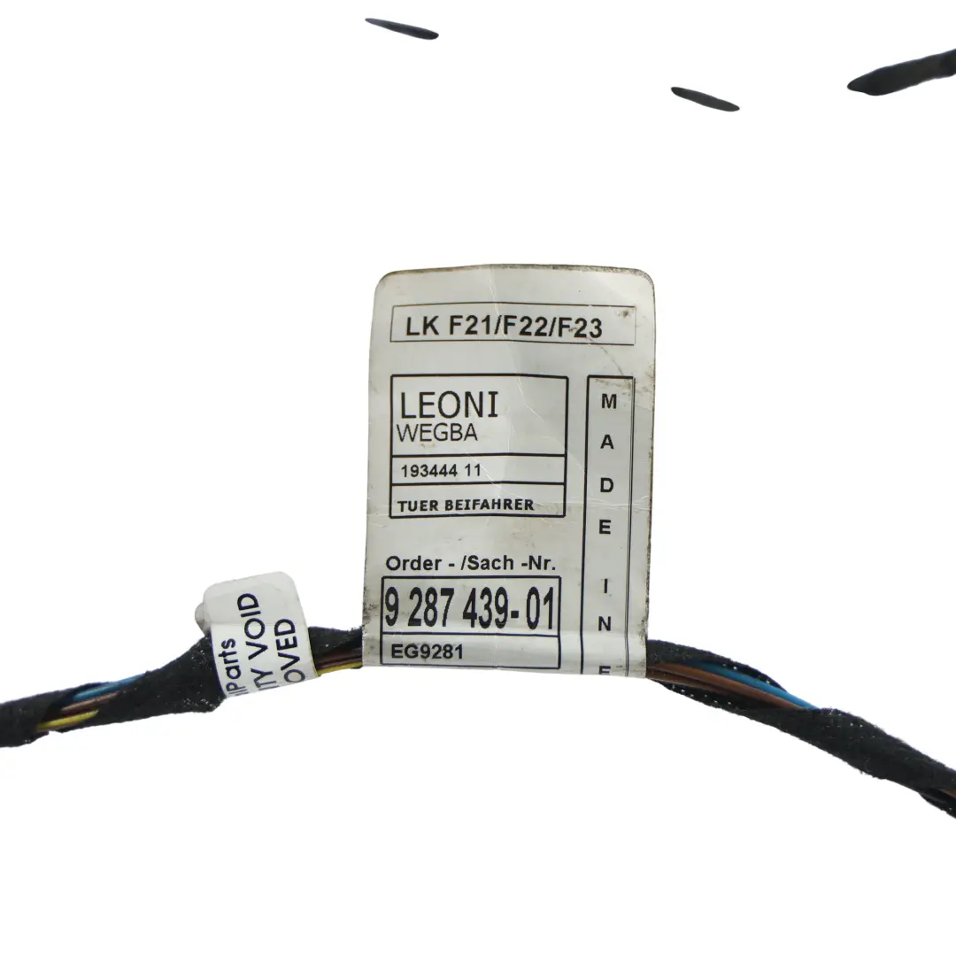 BMW F21 Front Door Harness Wire Loom Electric Cable Passenger Side - SKU 9287439 - Part number 9287439