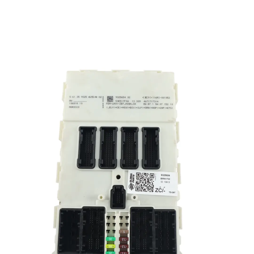 Módulo Control Carrocería Electrónico FEM BCM para BMW F30 F35 F31 F32 con número de pieza 9325654 BMW F30 F35 F31 F32 Módulo Control Carrocería Electrónico FEM BCM - SKU 9325654 - Número de pieza 9325654
