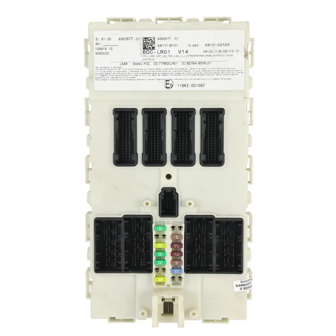 Módulo Control BDC FR01 Lear Unidad ECU para Mini F56 con número de pieza 9350677 Mini F56 Módulo Control BDC FR01 Lear Unidad ECU - SKU 9350677 - Número de pieza 9350677