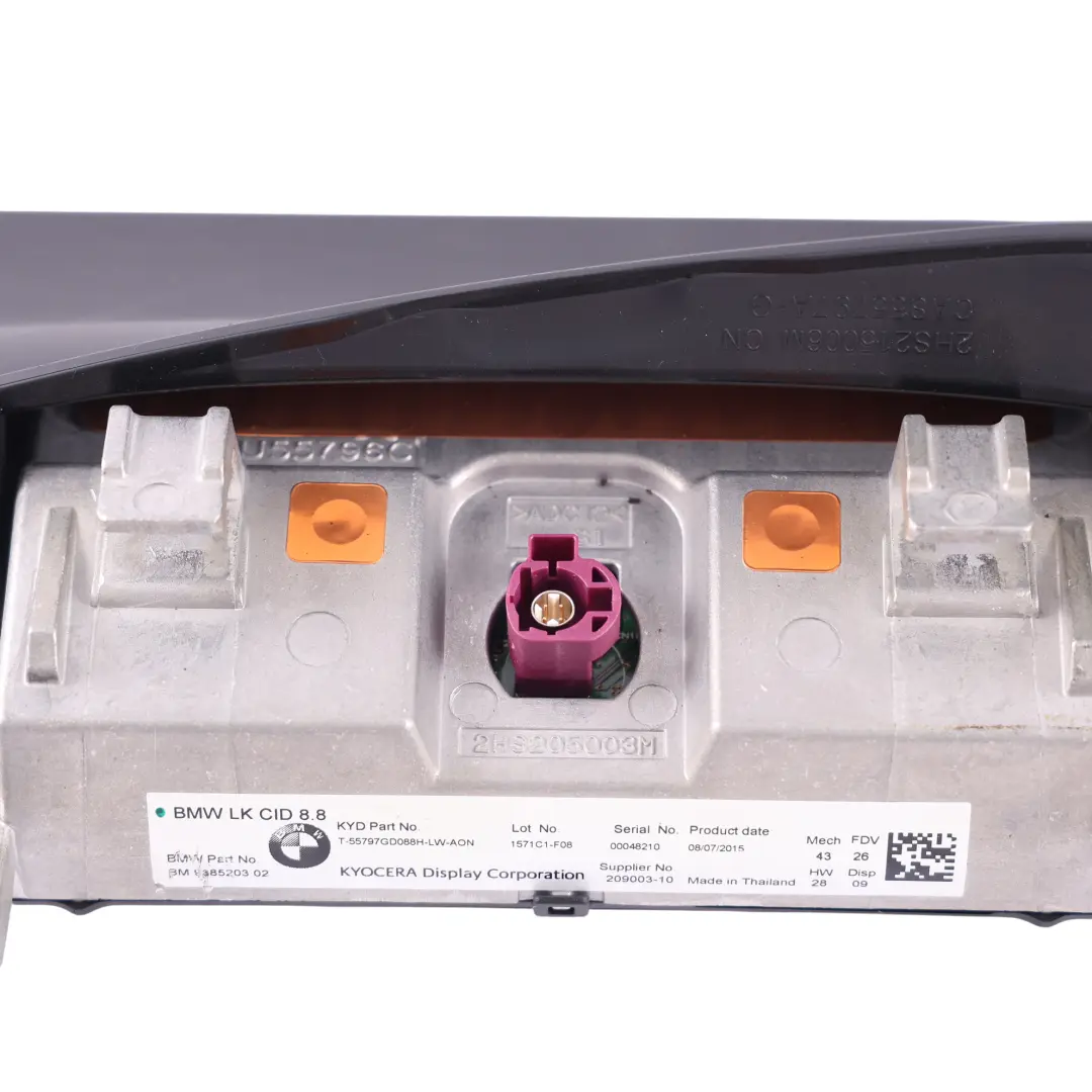 Central Information Display Screen Unit 8.8" to BMW F20 F21 LCI F22 F23 with Part number 9385203 BMW F20 F21 LCI F22 F23 Central Information Display Screen Unit 8.8" - SKU RHD-9385203-1 - Part number 9385203